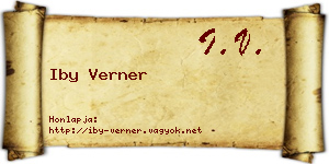 Iby Verner névjegykártya